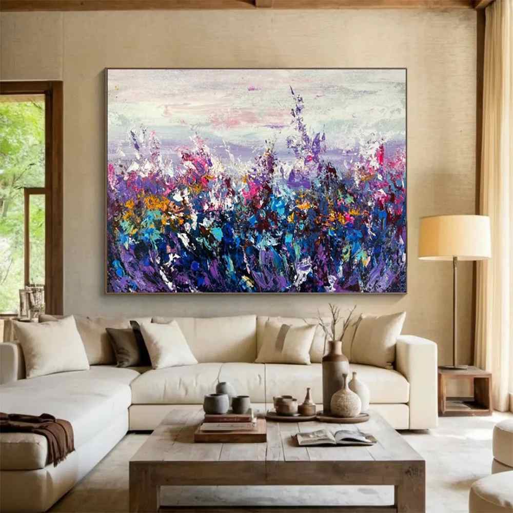 Purple Original Meadow Abstract Wall Art 15PZT